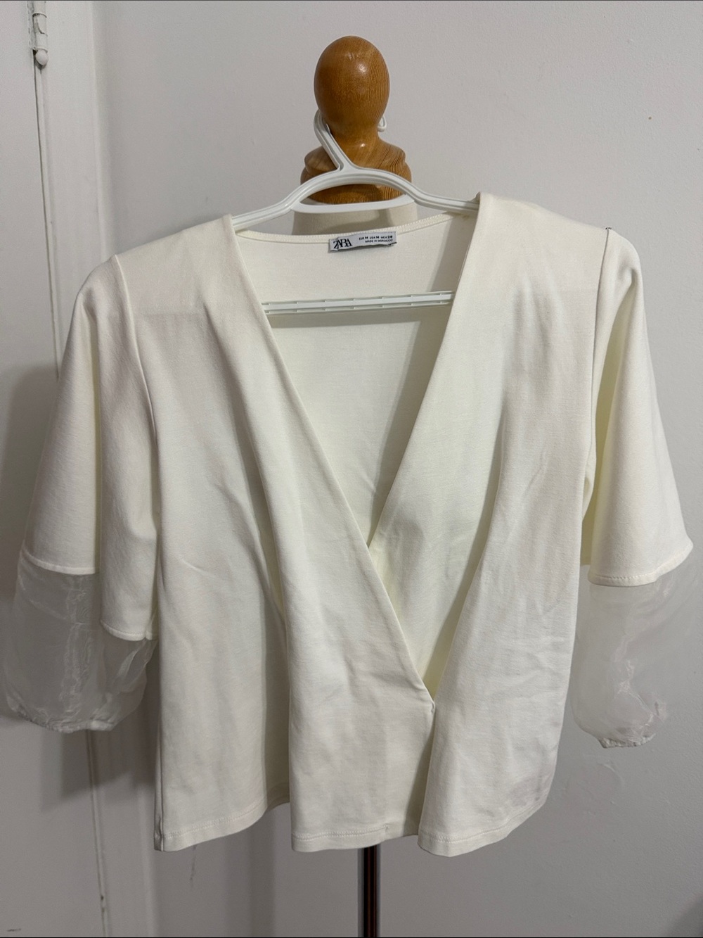 Zara Organza Sleeves Top Medium